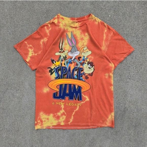 Warner Bros. Other - LooneyTunes Mens size M Orange Bleach Spacejam VTG tshirt